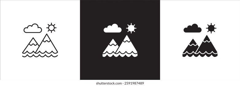 Beach picnic icon set. Holiday and vacation icon collection. Icon set contain symbol of day off, work, business, travel, job, beach, mountain, summer, umbrella, suitcase. Vector stock illustration.
