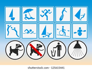 Beach pictograms