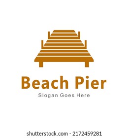 Beach Pier Dock Logo Vector Template