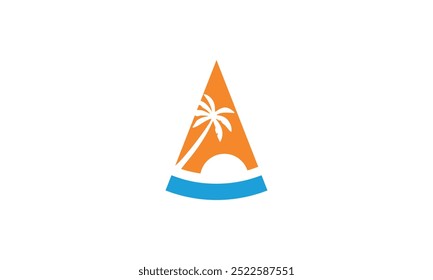 a beach pizza themed graphic image, on a white background. vector graphic base.