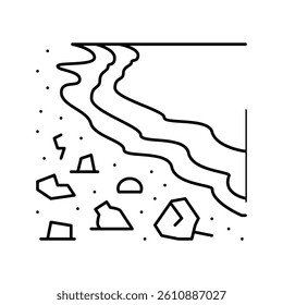 beach plastic waste line icon vector. beach plastic waste sign. isolated contour symbol black illustration