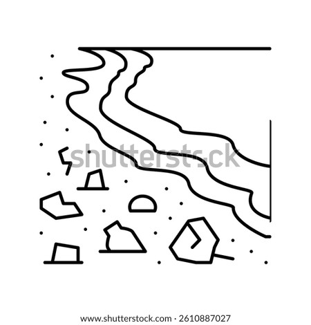 beach plastic waste line icon vector. beach plastic waste sign. isolated contour symbol black illustration