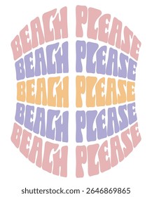 Beach please Retro Summer Bundle Groovy, Beach wavy, Trendy groovy, Funny Beach Quotes hippie, Summer Cut Files, Groovy aesthetic 70s, wavy files for CRICUT