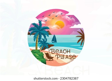 Beach please summer t shirt design