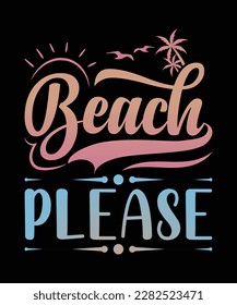 
beach please sun palm trees t-shirt Design