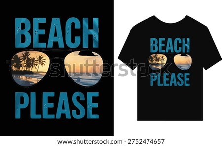 Beach Please sunglasses reflection tropical sunset ocean palm trees vacation