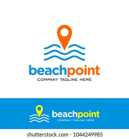 Beach Point Travelling Logo Vector Template