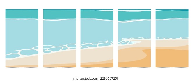 Postal de playa con arena, mar y cielo durante el día