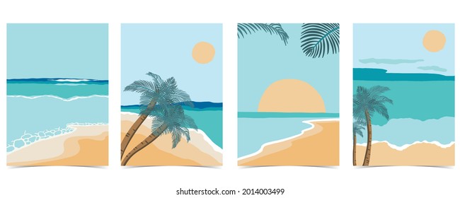 Beach Postcard With Sun,sea And Sky In The Daytime
