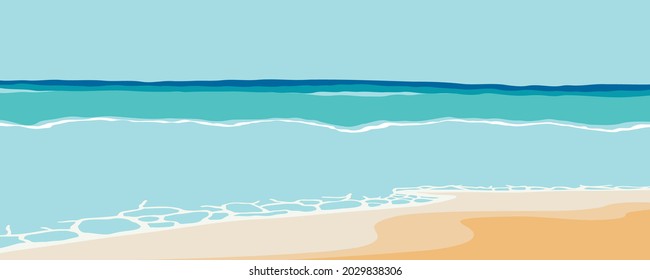 Beach postcard with sun,sea and sky in the daytime