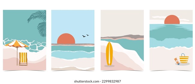 Beach postcard with sun,sea and sky in the daytime