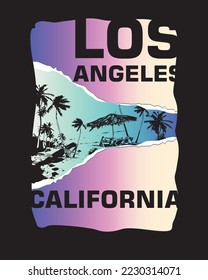 Beach Posters los angles california gradient summer graphic design for t shirt print