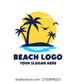 Playa Premium Vector Diseño de logotipos
