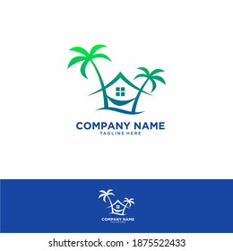 Beach property logo design template