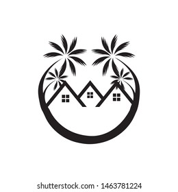 Beach property minimal vector design template