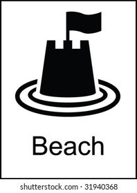 Beach Public Information Sign Stock Vector (Royalty Free) 31940368