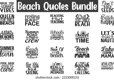 Beach Quotes Bundle, Beach cut files Bundle of SVG Eps Files for Cutting Machines Cameo ,