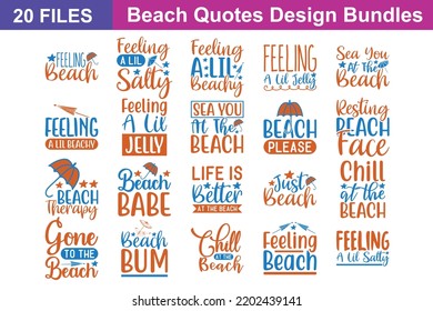 Beach Quotes svg Bundle. Quotes about Beach, Beach cut files Bundle of 20 svg eps Files for Cutting Machines Cameo Cricut, Beach Quotes