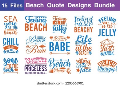 Beach Quotes svg Bundle. Quotes about Beach,Beach cut files Bundle of 15 eps Files for Cutting Machines Cameo Cricut,Beach Quotes svg
