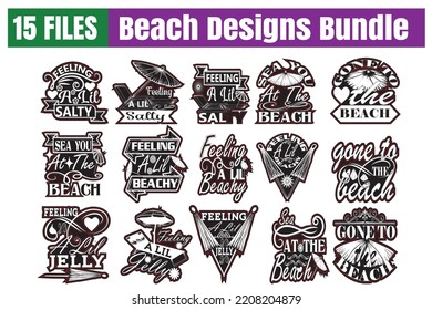 Beach Quotes svg Bundle. Quotes about Beach, Beach cut files Bundle of 15 svg eps Files for Cutting Machines Cameo Cricut, Beach Quotes