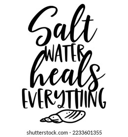 Beach Quotes Typography black and white for printing