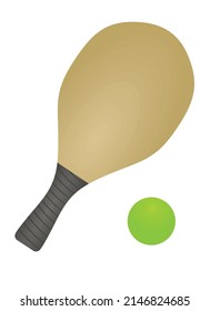 Beach racket and ball. vector