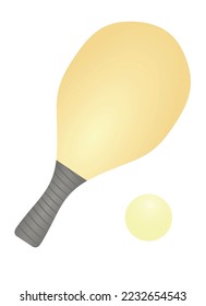 Beach racket and ball. vector