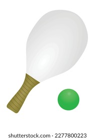 Beach racket and ball. vector