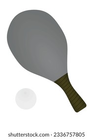 Beach racket and ball. vector