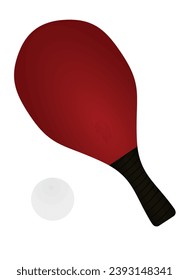 Beach racket and ball. vector