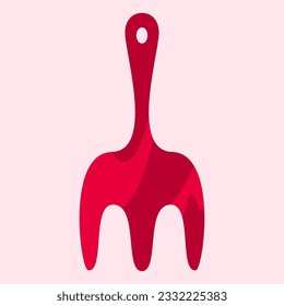 Ilustración vectorial de rastrillo de playa. Elemento de diseño con tema de verano.