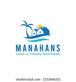 beach real estate logo suitable for residential business or tourist place