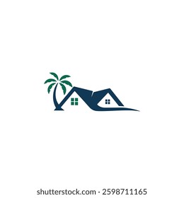 Beach Real Estate Logo Vector