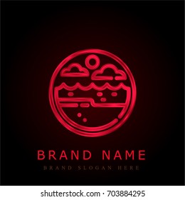 Beach red chromium metallic logo