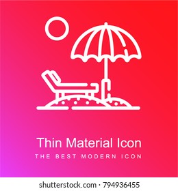 Beach red and pink gradient material white icon minimal design