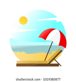 Beach Relaxing Scenery Vector Illustration Graphic Design