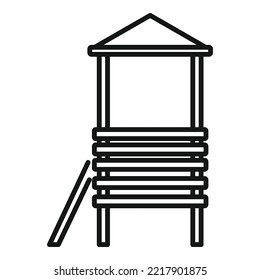 Beach rescuer tower icon outline vector. Lifeguard safety. Sea guard