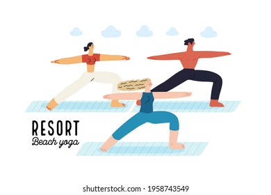 Beach resort activities, modern flat vector illustration