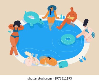 Beach resort activities, modern flat vector illustration