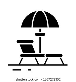 Beach resort black icon, concept illustration, vector flat symbol, glyph sign.