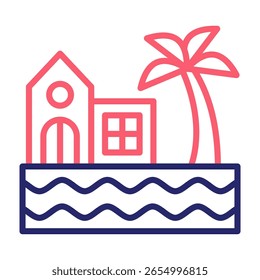 Ilustração do vetor de cor do ícone do Beach Resort