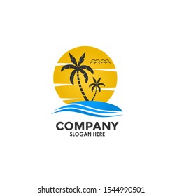 Beach Resort Logo Design Vector Stock Vector (Royalty Free) 1544990501 ...