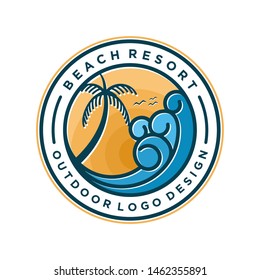 Beach resort logo minimal design