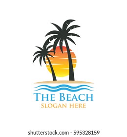 Beach Resort And Summer Theme Logo Design Template