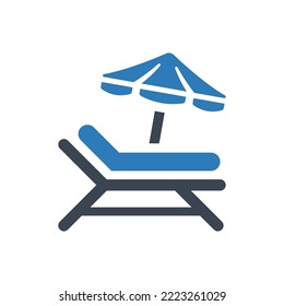 Beach rest icon (Vector illustration)
