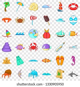 Beach rest icons set. Cartoon style of 36 beach rest vector icons for web for any design