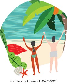 a beach rest.
a beach scene.
a merry-go-round in the resort.