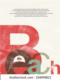 Beach. Retro grunge typographic poster.