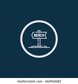 Beach road sign icon