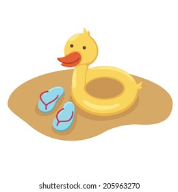 Beach rubber duck vector